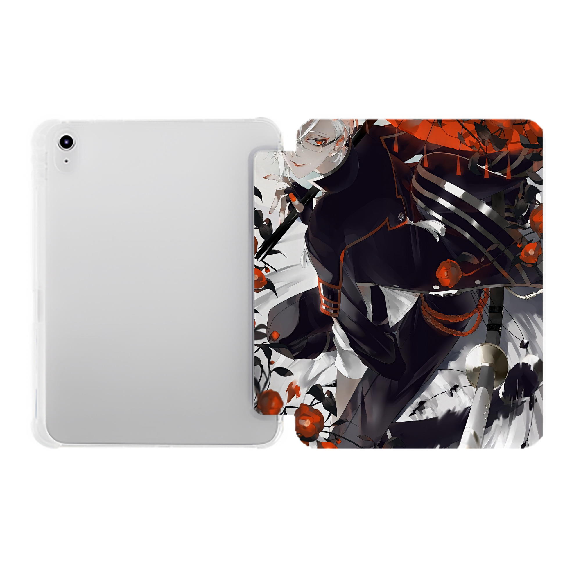 （画像用） 刀剣乱舞 Touken Ranbu IPad ケース ペン収納付き 三つ折りスタンド PUレザー×シリコン 対応機種9.5/10.5/10.9インチ